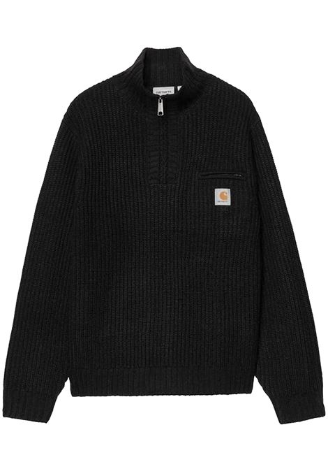 detroit half zip sweater man black CARHARTT WIP | I03539889.XX